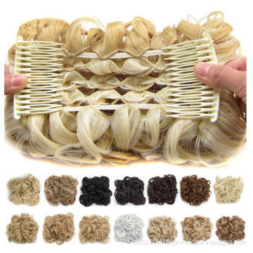 large comb clip in curly hair piece chignon updo hairpiece extension hair bun